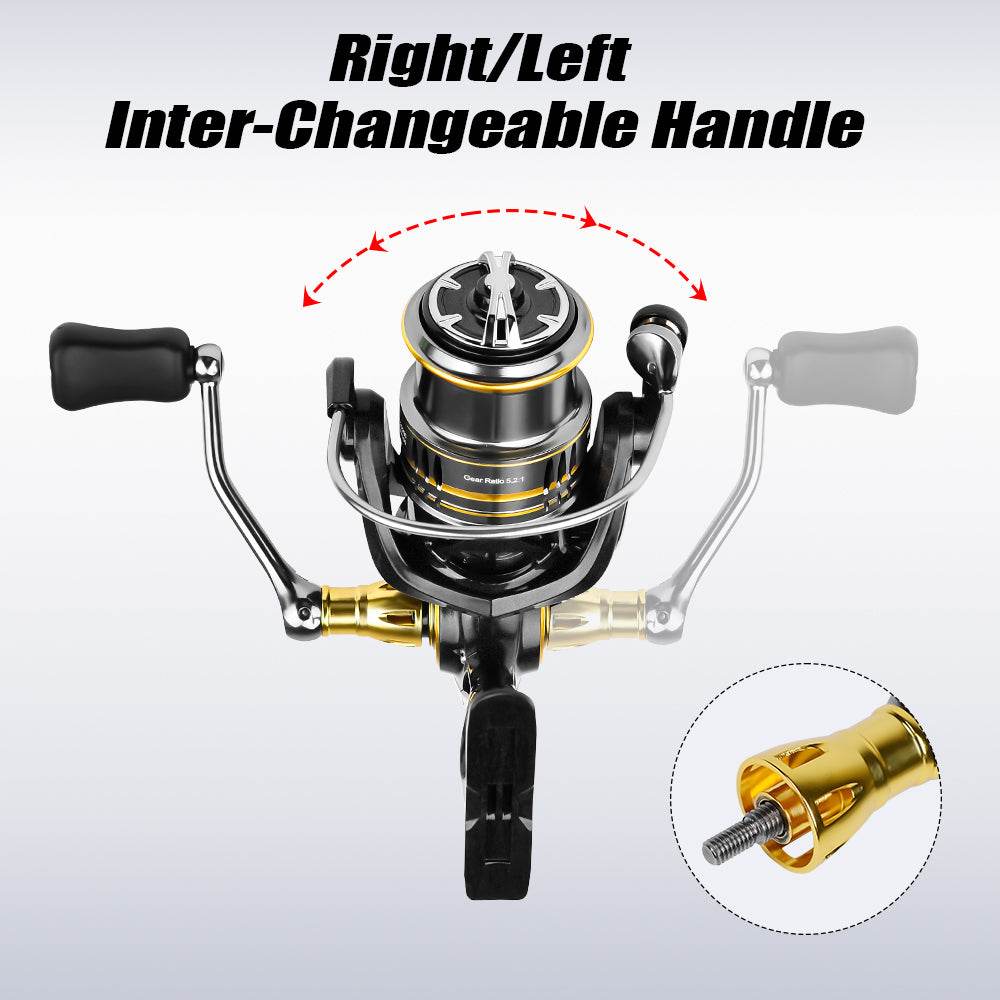 PROBEROS® Fishing Spinning Reels 1500-3000 Metal Line Cup 5.2:1 7KG Max Drag Power Casting Reel Shallow Cup Metal Spool Metal Grip Pesca - Proberos