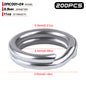 PROBEROS Stainless Steel Double Layer Flattened Loop Bait Rings (200 pcs/pack)