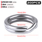 PROBEROS Stainless Steel Double Layer Flattened Loop Bait Rings (200 pcs/pack)