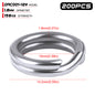 PROBEROS Stainless Steel Double Layer Flattened Loop Bait Rings (200 pcs/pack)