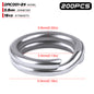 PROBEROS Stainless Steel Double Layer Flattened Loop Bait Rings (200 pcs/pack)