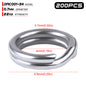 PROBEROS Stainless Steel Double Layer Flattened Loop Bait Rings (200 pcs/pack)