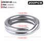 PROBEROS Stainless Steel Double Layer Flattened Loop Bait Rings (200 pcs/pack)