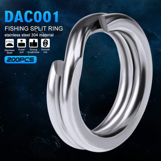 PROBEROS Stainless Steel Double Layer Flattened Loop Bait Rings (200 pcs/pack)