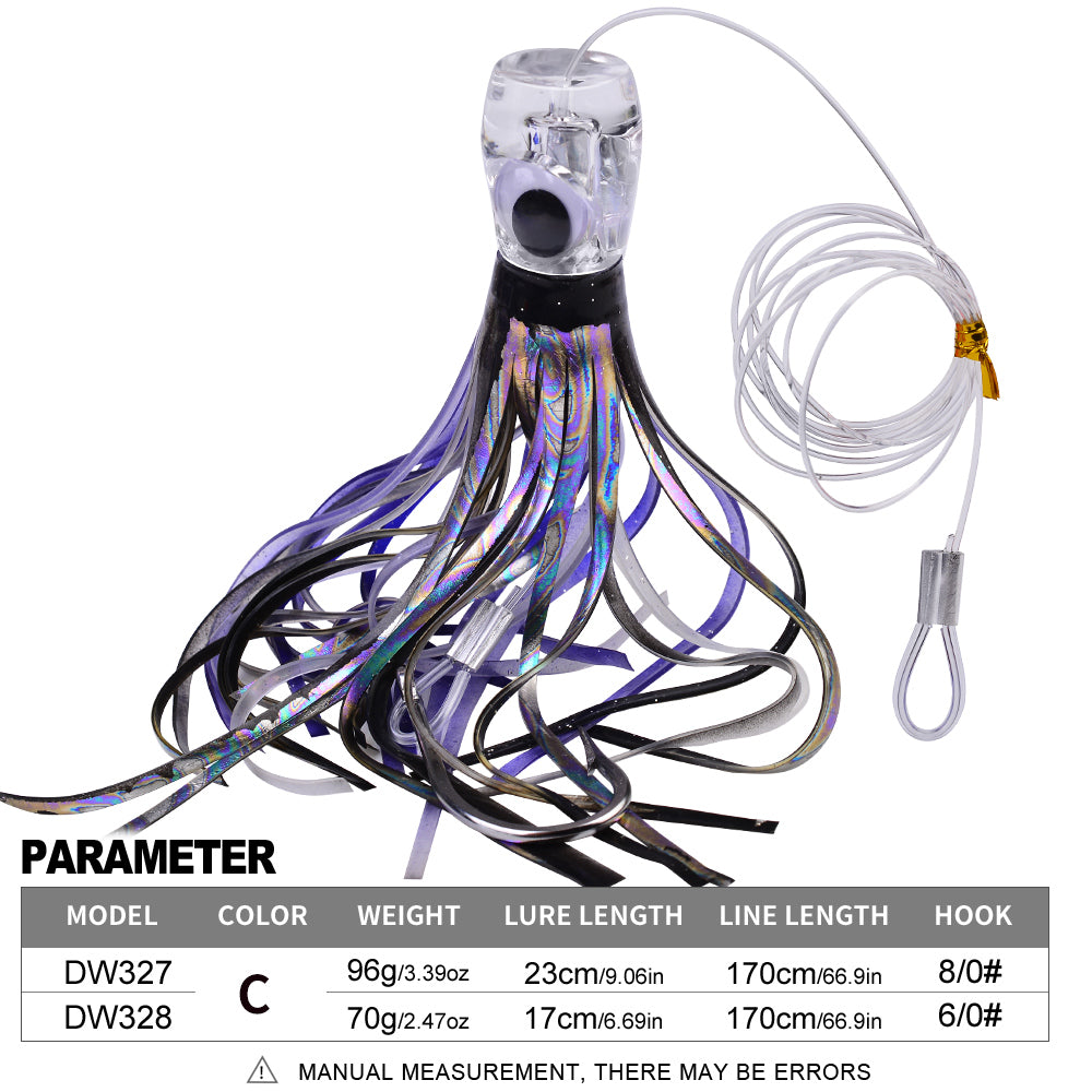 PROBEROS Trolling Lure Acrylic Octopus Soft Bait Resin Bionic Lure Sea Fishing Boat Fishing Lure 1Pc/5pc per pack