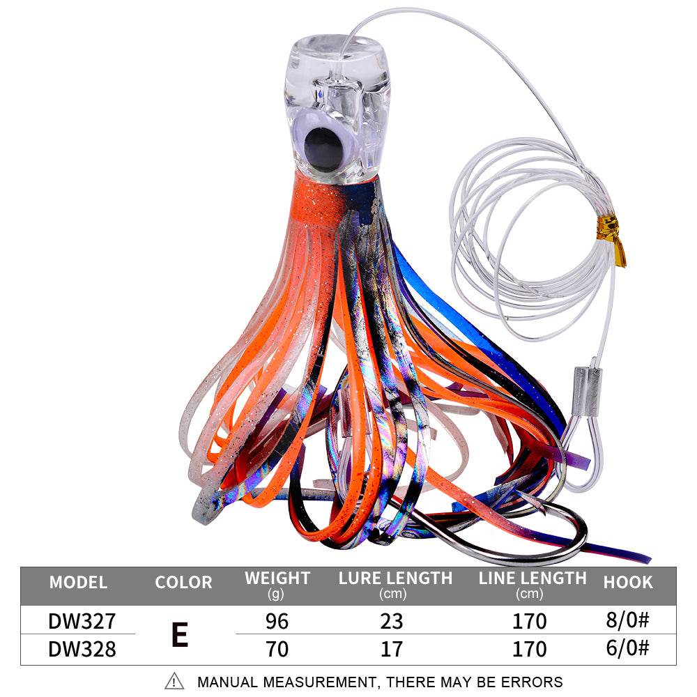 PROBEROS® Trolling Lure, Lure Lure, Acrylic Octopus Soft Lure, Resin, Bionic Lure, Sea Fishing Boat Fishing Lure Fishing Tackle 5pcs - Proberos