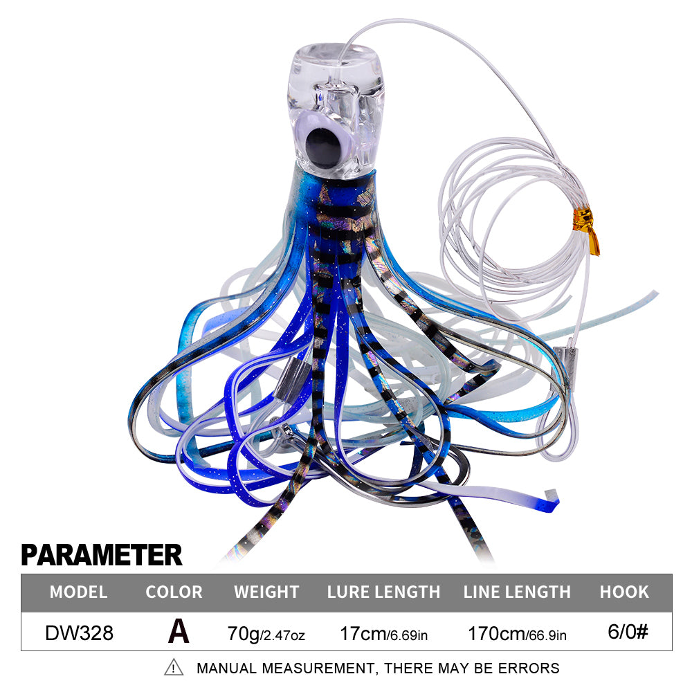 PROBEROS Trolling Lure Acrylic Octopus Soft Bait Resin Bionic Lure Sea Fishing Boat Fishing Lure 1Pc/5pc per pack