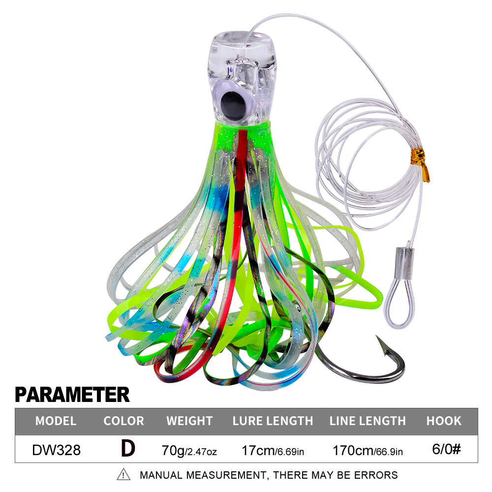 PROBEROS Trolling Lure Acrylic Octopus Soft Bait Resin Bionic Lure Sea Fishing Boat Fishing Lure 1Pc/5pc per pack