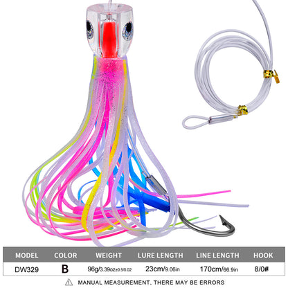 PROBEROS DW329 Saltwater Trolling Lure Octopus Skirt Bait 23cm 96g