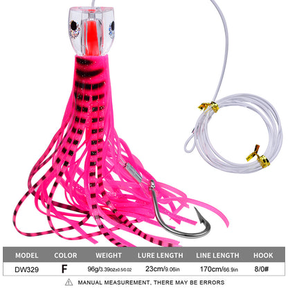 PROBEROS DW329 Saltwater Trolling Lure Octopus Skirt Bait 23cm 96g