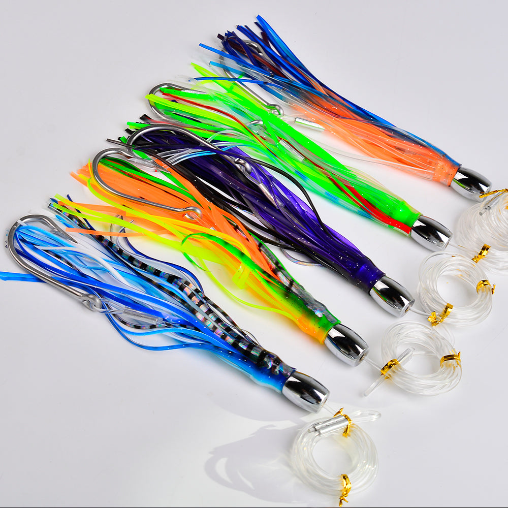 PROBEROS 7.87 Inch Trolling Lure 20cm 66.5g Metal Head Octopus Squid Skirt Soft Bait Sea Fishing Bionic Lure 1Pc/5Pc per pack