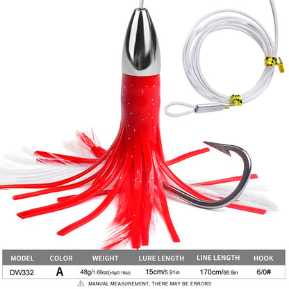 PROBEROS DW331 Metal Head Octopus Trolling Lure 20cm 66.5g 1-5Pcs