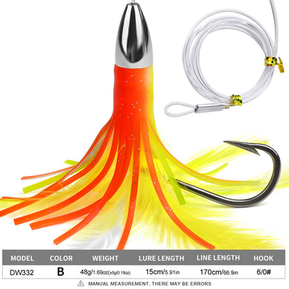 PROBEROS DW331 Metal Head Octopus Trolling Lure 20cm 66.5g 1-5Pcs