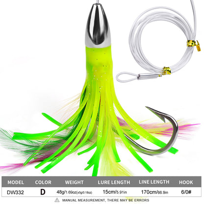 PROBEROS DW331 Metal Head Octopus Trolling Lure 20cm 66.5g 1-5Pcs