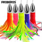PROBEROS® 5.9 inch Trolling Lure 15cm 48g Zinc Alloy Metal Head Octopus Squid Whisker Soft Lure Sea Fishing Lure 5PCS - Proberos