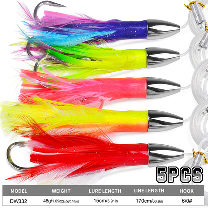 PROBEROS DW332 Zinc Alloy Head Octopus Trolling Lure 15cm 48g