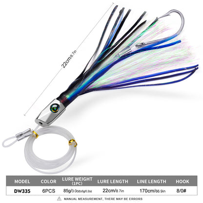 PROBEROS DW333 Big Game Offshore Trolling Lure Set | 6Pcs Deep Sea Bait Kit