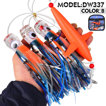 PROBEROS Lure Trolling Bait 6inch/9inch Rotating 1 set Propeller Bionic Lure Squid Tuna Mahi Sea Fishing Lure&nbsp;