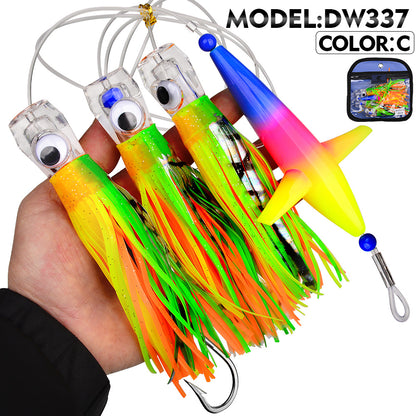 PROBEROS Lure Trolling Bait 6inch/9inch Rotating 1 set Propeller Bionic Lure Squid Tuna Mahi Sea Fishing Lure&nbsp;