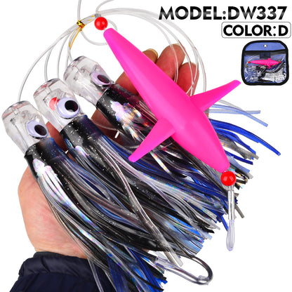 PROBEROS Lure Trolling Bait 6inch/9inch Rotating 1 set Propeller Bionic Lure Squid Tuna Mahi Sea Fishing Lure&nbsp;
