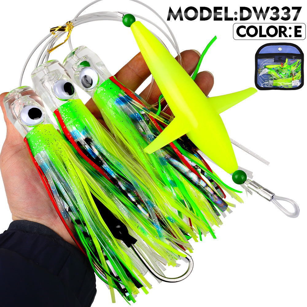 PROBEROS Lure Trolling Bait 6inch/9inch Rotating 1 set Propeller Bionic Lure Squid Tuna Mahi Sea Fishing Lure&nbsp;