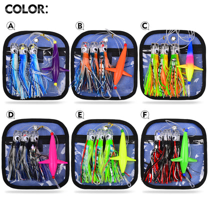 PROBEROS Lure Trolling Bait 6inch/9inch Rotating 1 set Propeller Bionic Lure Squid Tuna Mahi Sea Fishing Lure&nbsp;