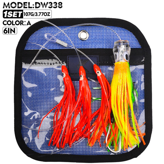 PROBEROS Trolling Lure Acrylic Octopus Skirt Squid Soft Bait 6inch/9inch Sea Fishing Boat Fishing Resin Bionic Soft Lure1 SET per pack