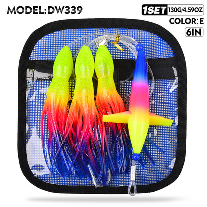 PROBEROS Lure Trolling Bait 6inch/9inch Rotating Bird Head Propeller Bionic Lure Squid Tuna Mahi Sea Fishing Lure 1 set