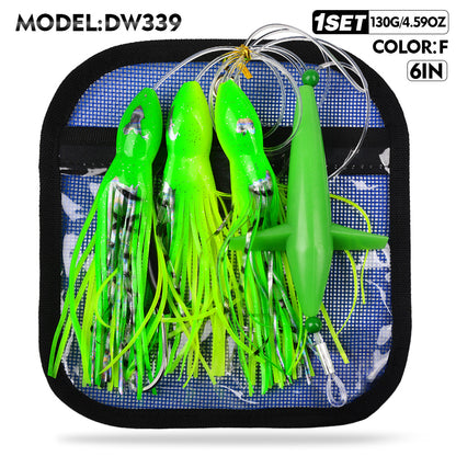 PROBEROS Lure Trolling Bait 6inch/9inch Rotating Bird Head Propeller Bionic Lure Squid Tuna Mahi Sea Fishing Lure 1 set