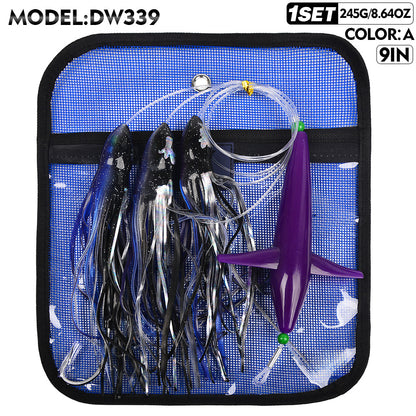 PROBEROS Lure Trolling Bait 6inch/9inch Rotating Bird Head Propeller Bionic Lure Squid Tuna Mahi Sea Fishing Lure 1 set