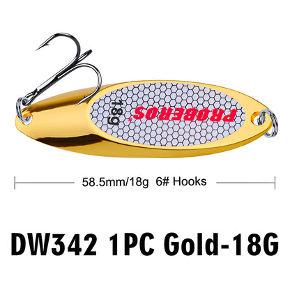 PROBEROS DW342 Spoon Lure Metal Bait for Bass Trout 3g-60g