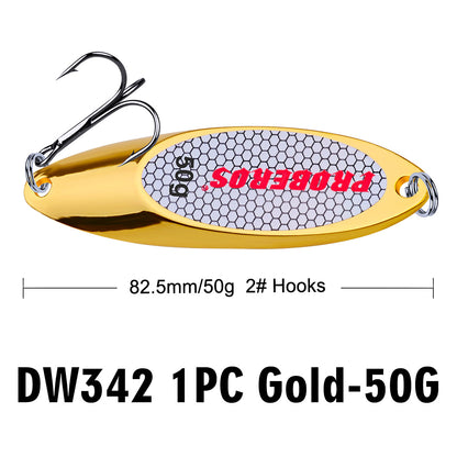 PROBEROS DW342 Spoon Lure Metal Bait for Bass Trout 3g-60g