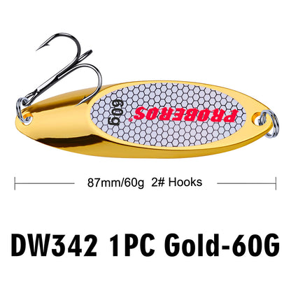 PROBEROS DW342 Spoon Lure Metal Bait for Bass Trout 3g-60g