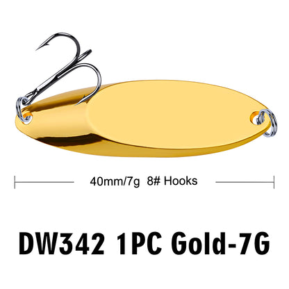 PROBEROS DW342 Spoon Lure Metal Bait for Bass Trout 3g-60g