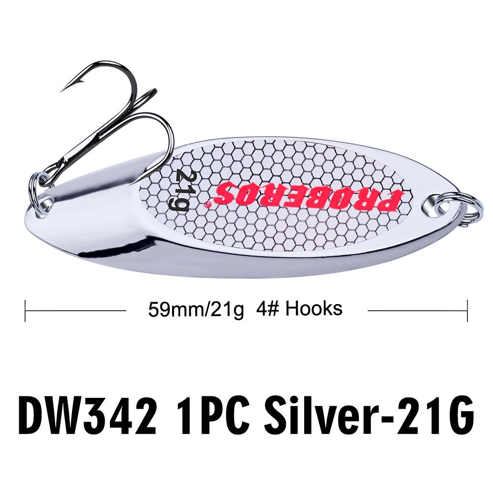 PROBEROS Spoon Lure 2 Colors (Gold/Silver) Freshwater/Saltwater Fishing Bait 3g-60g (1PC Pack)