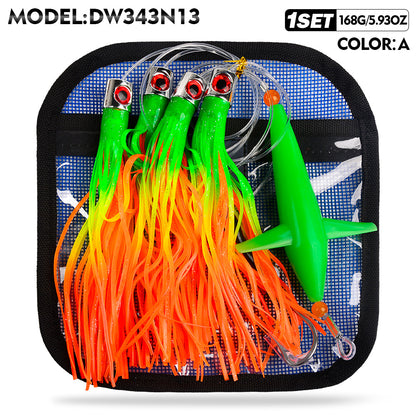 KATUYSHA Trolling Lure Set 1 Set Rotating Bird Head Propeller Bionic Lure Squid Tuna Mahi Sea Fishing Lure
