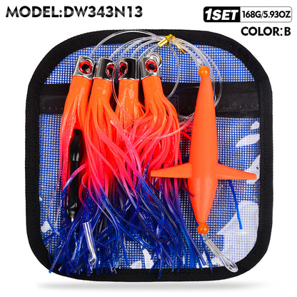 KATUYSHA Trolling Lure Set 1 Set Rotating Bird Head Propeller Bionic Lure Squid Tuna Mahi Sea Fishing Lure