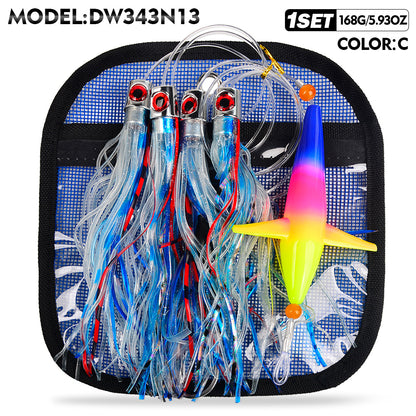 KATUYSHA Trolling Lure Set 1 Set Rotating Bird Head Propeller Bionic Lure Squid Tuna Mahi Sea Fishing Lure