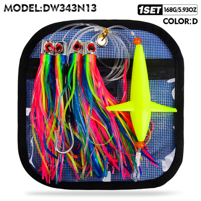 KATUYSHA Trolling Lure Set 1 Set Rotating Bird Head Propeller Bionic Lure Squid Tuna Mahi Sea Fishing Lure