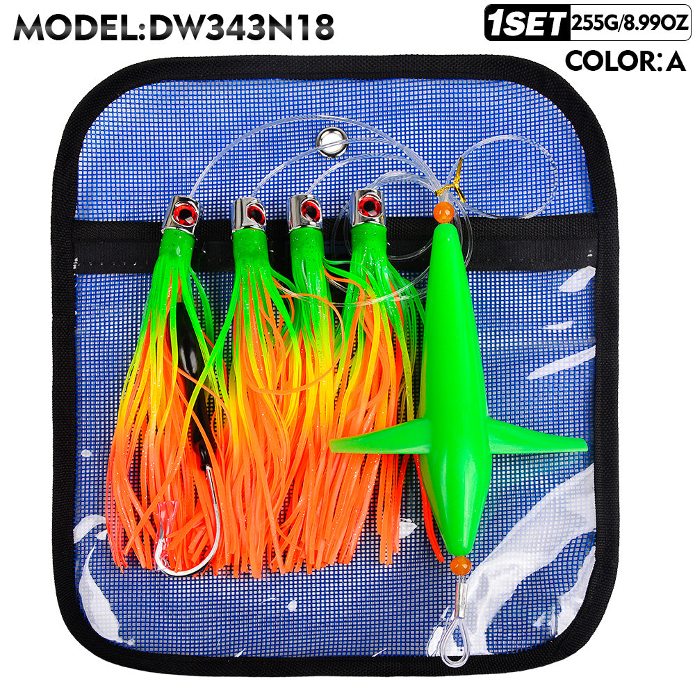 KATUYSHA Trolling Lure Set 1 Set Rotating Bird Head Propeller Bionic Lure Squid Tuna Mahi Sea Fishing Lure