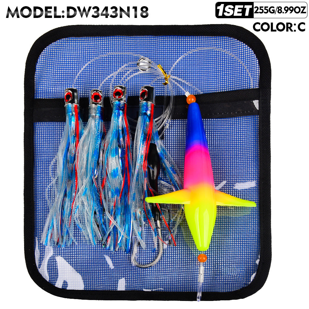KATUYSHA Trolling Lure Set 1 Set Rotating Bird Head Propeller Bionic Lure Squid Tuna Mahi Sea Fishing Lure