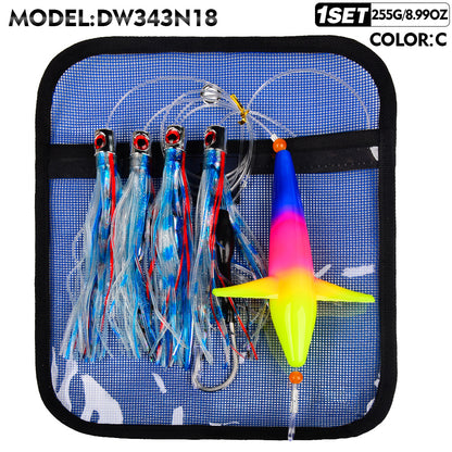 KATUYSHA Trolling Lure Set 1 Set Rotating Bird Head Propeller Bionic Lure Squid Tuna Mahi Sea Fishing Lure