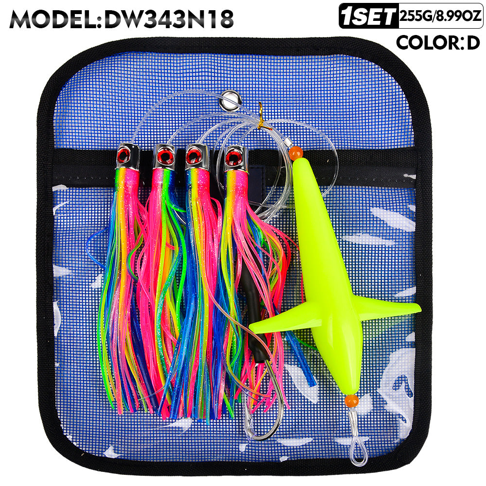 KATUYSHA Trolling Lure Set 1 Set Rotating Bird Head Propeller Bionic Lure Squid Tuna Mahi Sea Fishing Lure