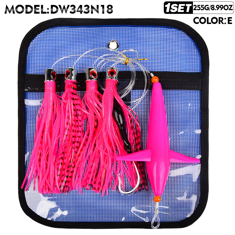KATUYSHA Trolling Lure Set 1 Set Rotating Bird Head Propeller Bionic Lure Squid Tuna Mahi Sea Fishing Lure