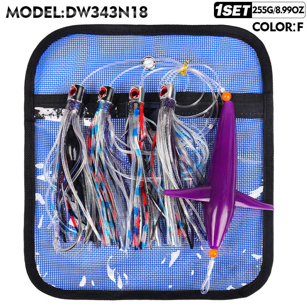 KATUYSHA Trolling Lure Set 1 Set Rotating Bird Head Propeller Bionic Lure Squid Tuna Mahi Sea Fishing Lure