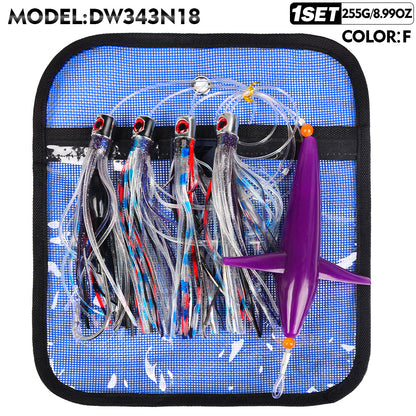 KATUYSHA Trolling Lure Set 1 Set Rotating Bird Head Propeller Bionic Lure Squid Tuna Mahi Sea Fishing Lure