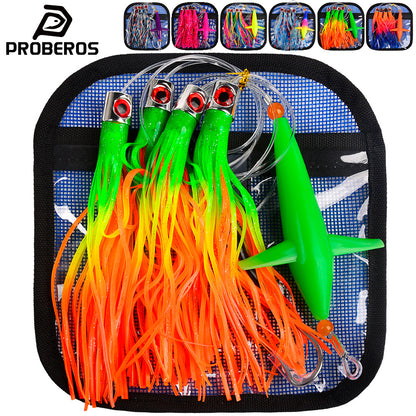 KATUYSHA Trolling Lure Set 1 Set Rotating Bird Head Propeller Bionic Lure Squid Tuna Mahi Sea Fishing Lure