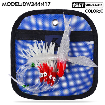 KATUYSHA Trolling Lure Set 1 Set Flying Fish Shape Bionic Lure Squid Tuna Mahi Sea Fishing Lure