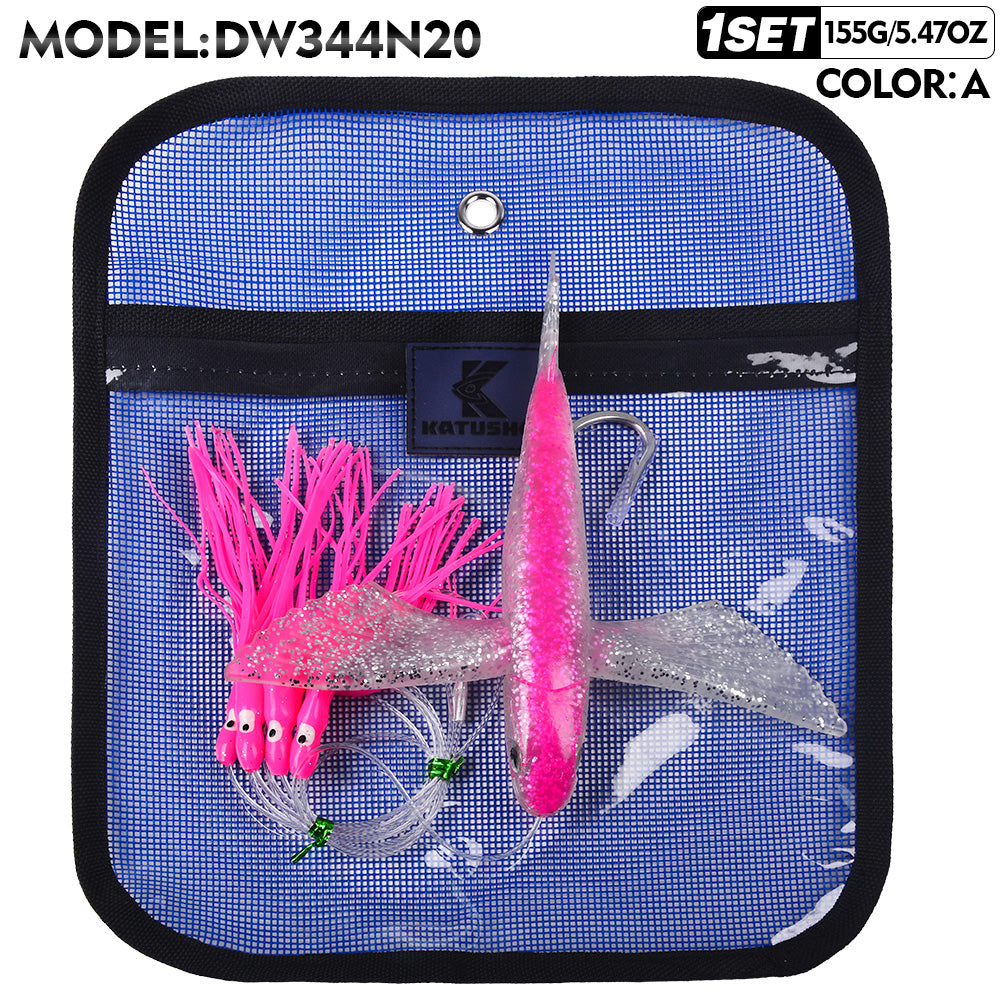 KATUYSHA Trolling Lure Set 1 Set Flying Fish Shape Bionic Lure Squid Tuna Mahi Sea Fishing Lure
