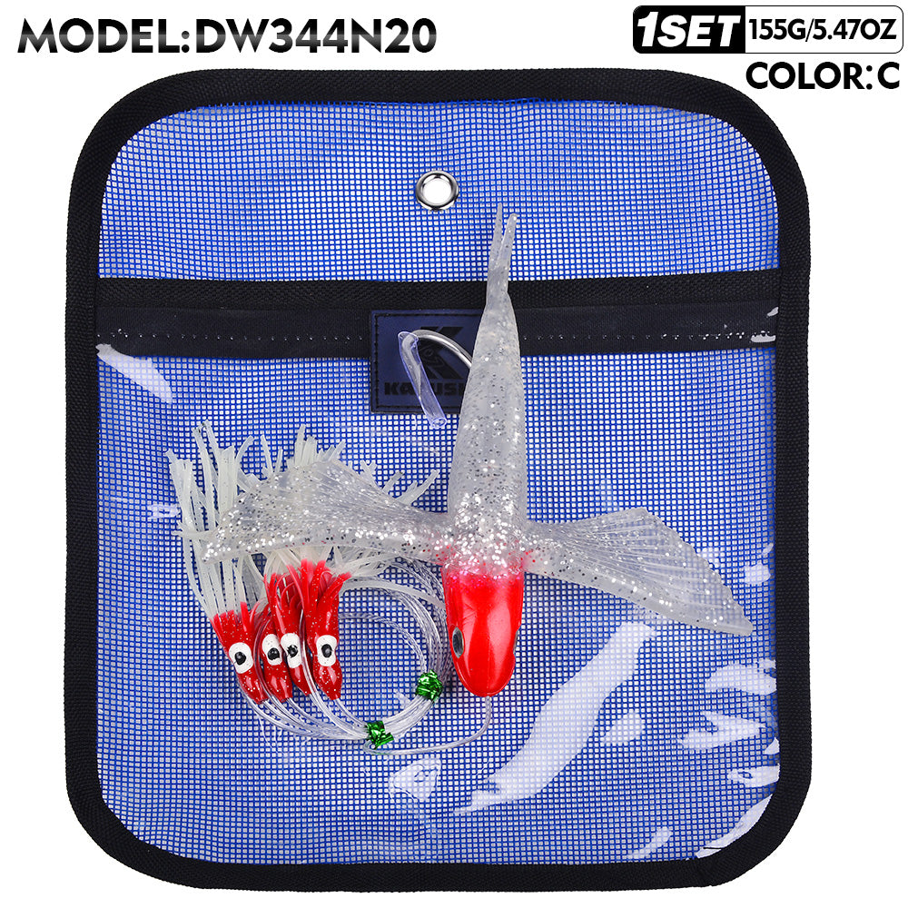 KATUYSHA Trolling Lure Set 1 Set Flying Fish Shape Bionic Lure Squid Tuna Mahi Sea Fishing Lure